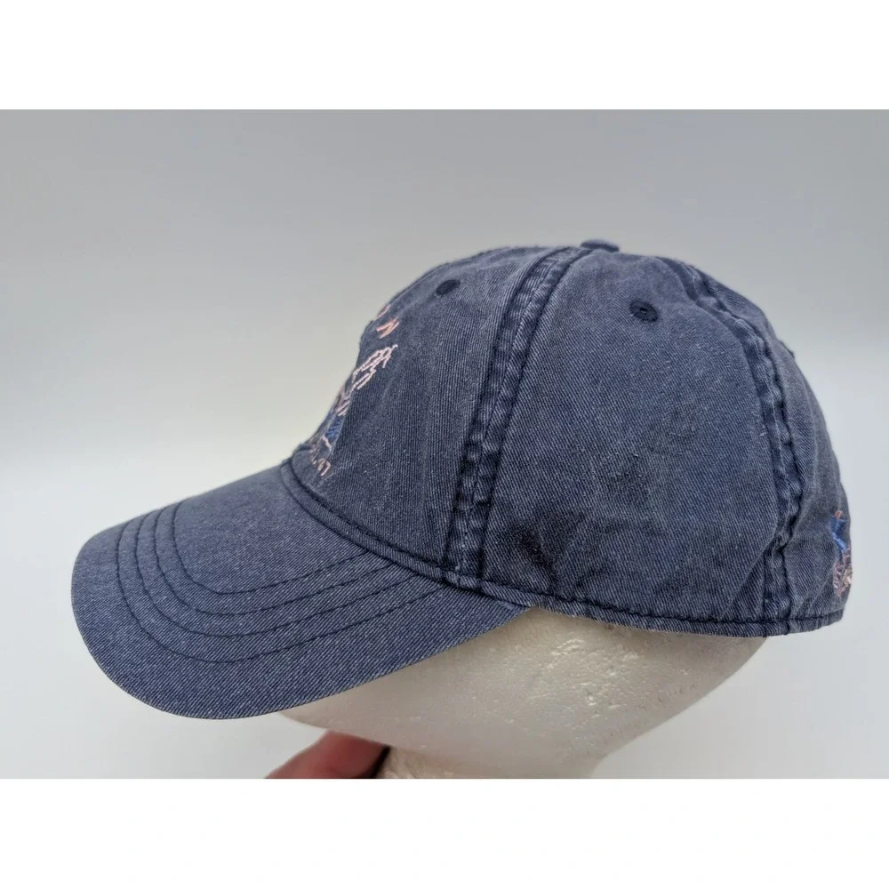 Home Free Zion National Park UT Embroidered Floral Washed Navy Blue Dad Hat Cap